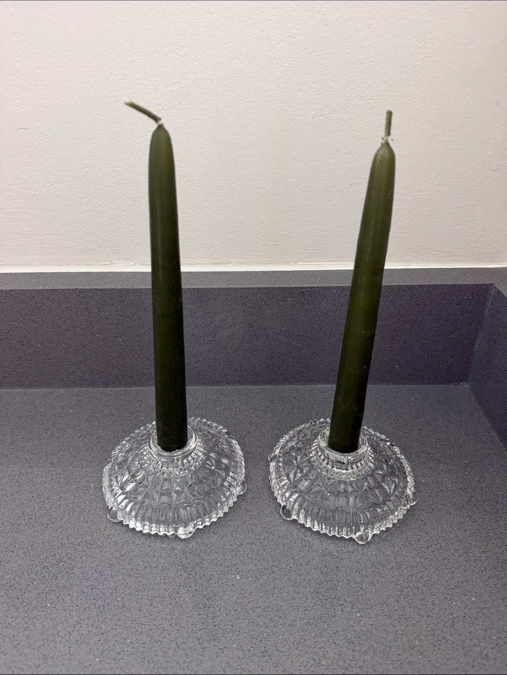 Clear Crystal Candle Stick Holders